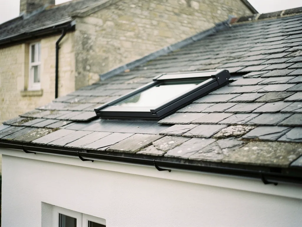 The low profile of a conservation rooflight in slate