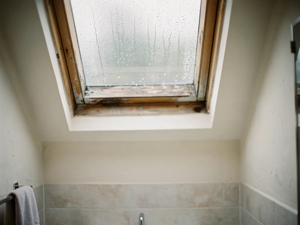 Condensation forming on an old single-glazed rooflight