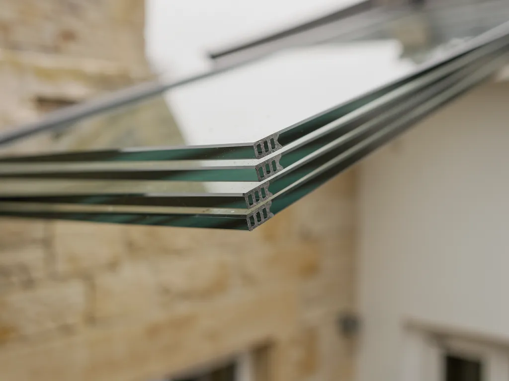 The layers of a triple-glazed rooflight edge