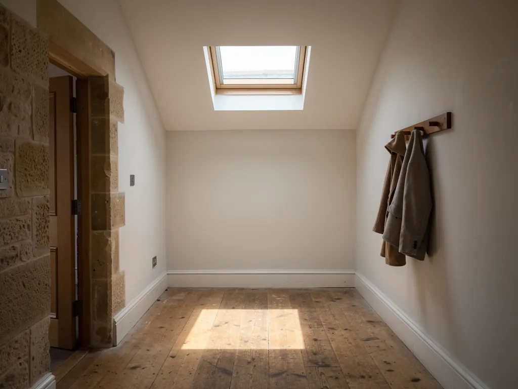 A small flat rooflight over a single-storey hallway