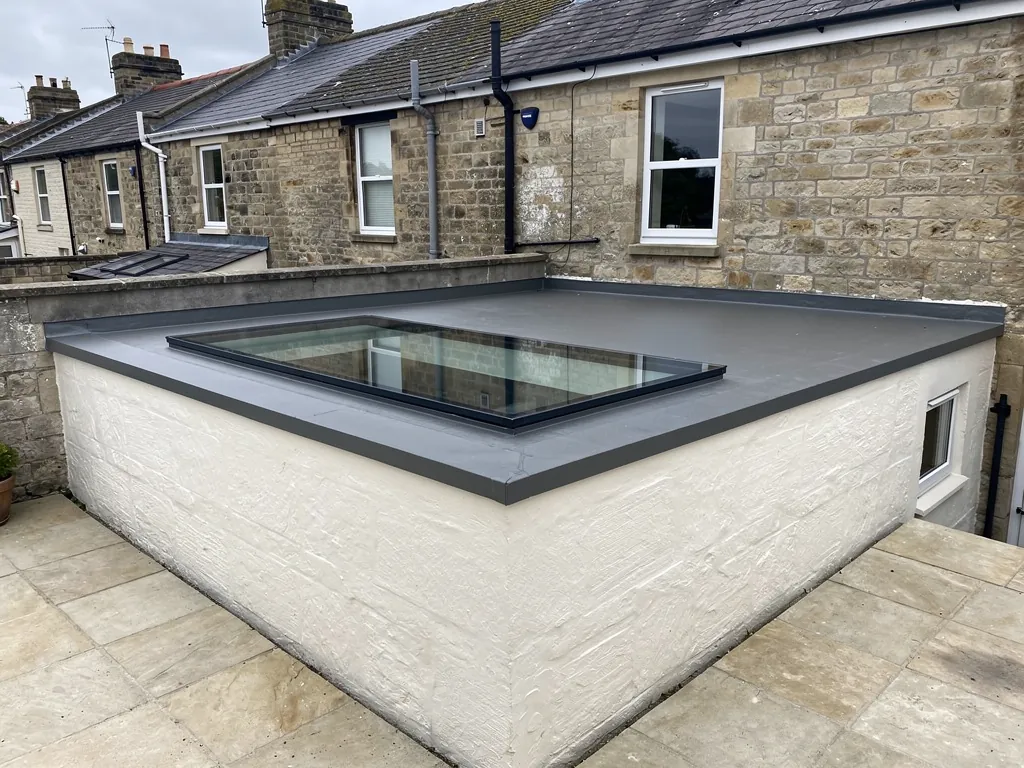 A flat rooflight on a rear extension roof