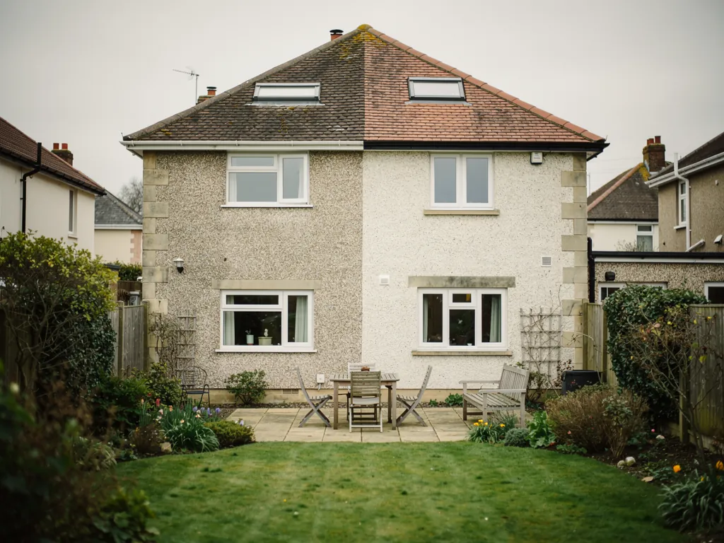 A 1930s semi with roof windows in its rear loft conversion