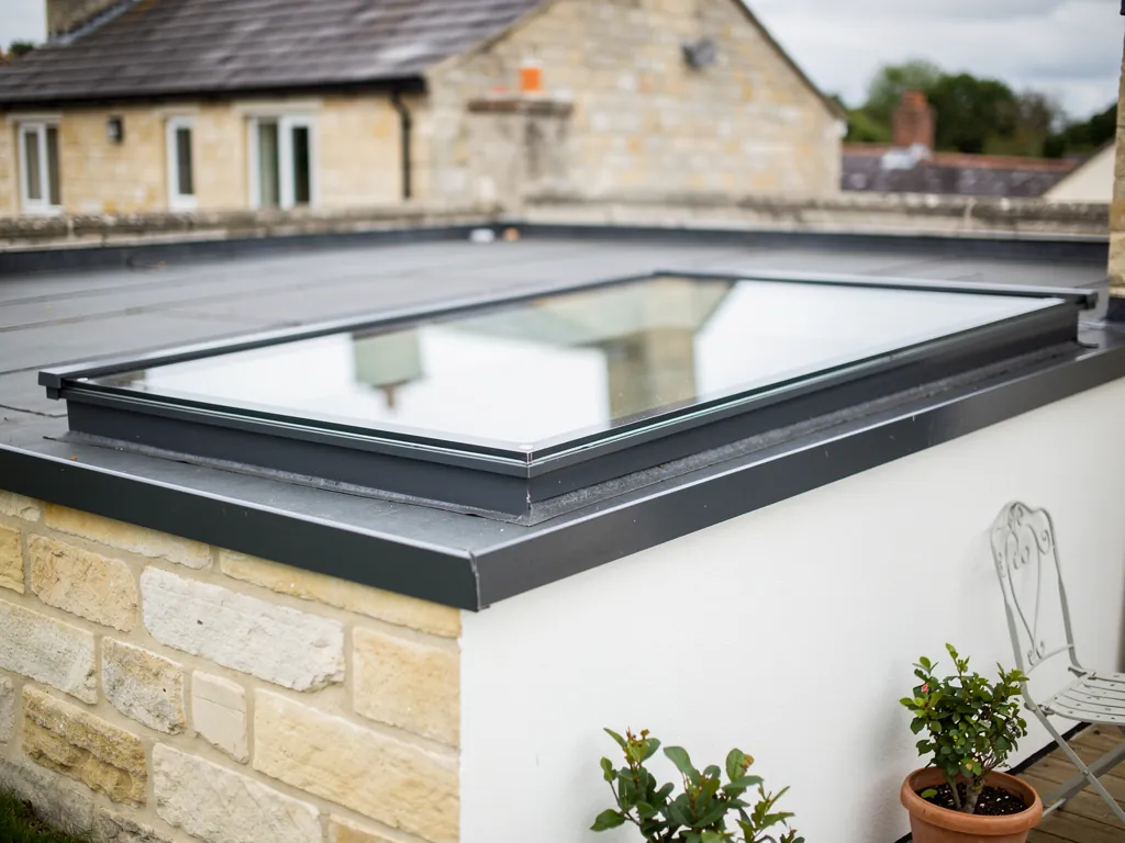 A new clear rooflight in the same opening