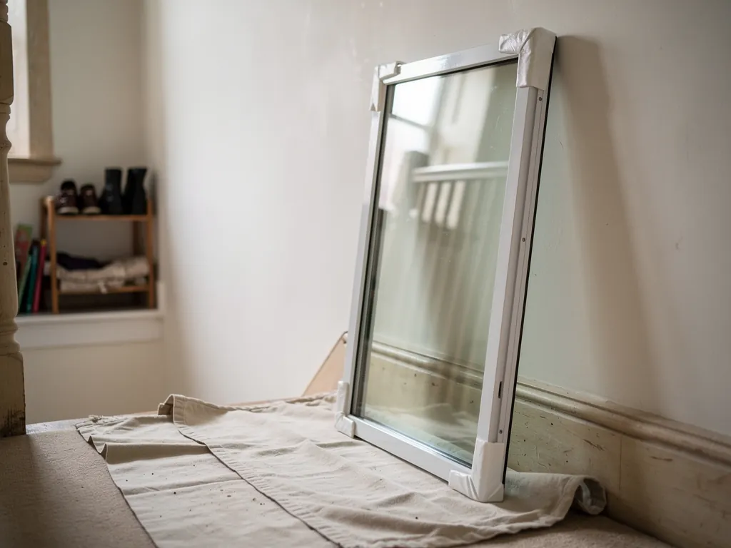 A new sealed glass unit ready to fit