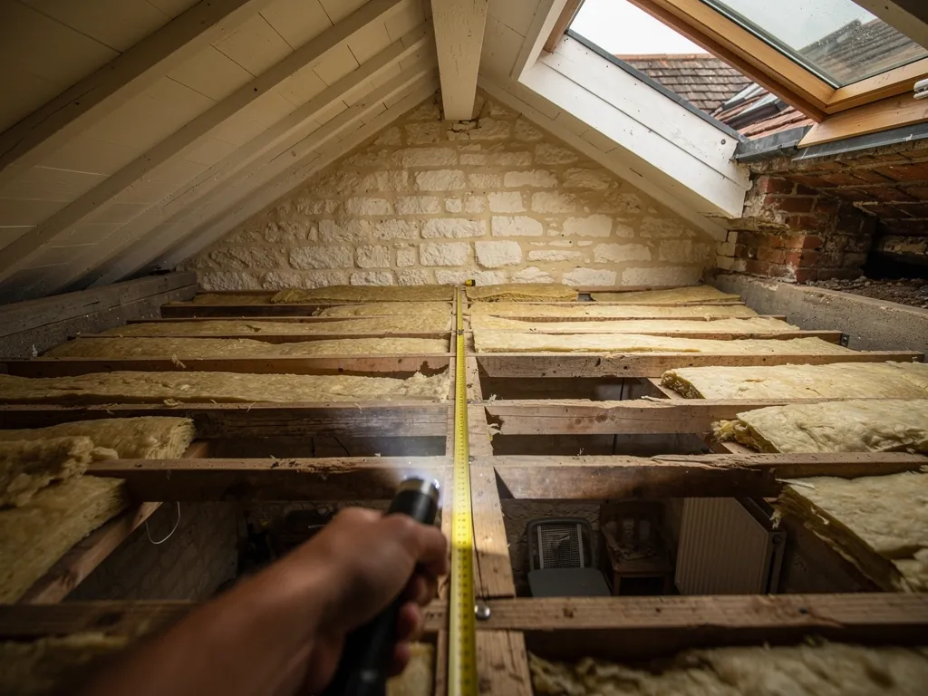 A loft space checked for a sun tunnel route between the rafters