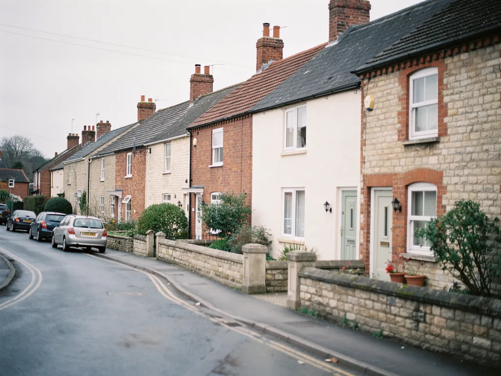 Brick and stone houses in a west Wiltshire town