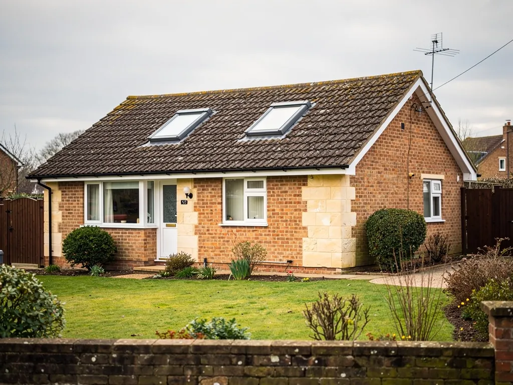 A bungalow roof with new roof windows